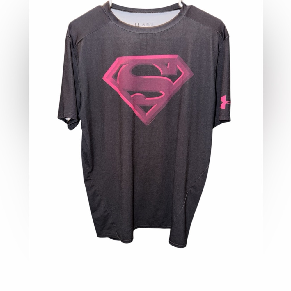 Men’s Under Armour Pink Superman Tee - Size 2XL.